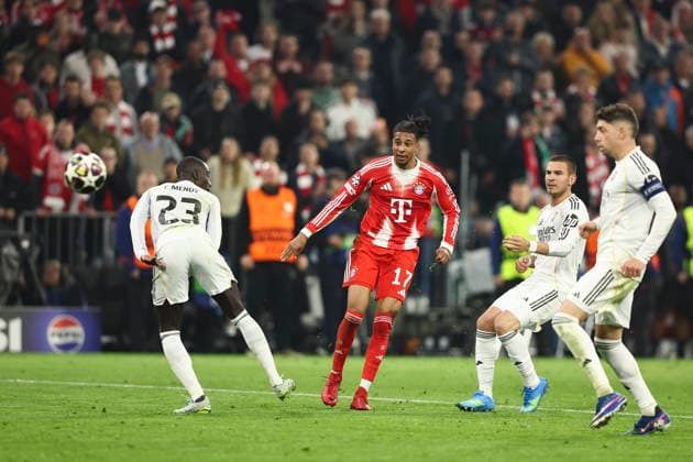 Bayern Munich v Real Madrid, UEFA Champions League Bayern Munich forward Michael Olise (17) scores a GOAL 4-3 during the Bayern Munich v Real Madrid UEFA Quarter-Final 2nd-Leg Champions League match at Allianz Arena, Munich, Germany on 15 April 2026 Credit: Ian Stephen Every Second Media Editorial use only. All images are copyright Every Second Media Limited. No images may be reproduced without prior permission. Copyright: xIMAGO EveryxSecondxMediax ESM-1914-0067 IanxStephenx xEveryxSecondxMediax