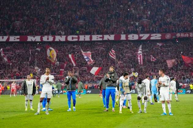 FC Bayern München v Real Madrid CF - UEFA Champions League 2025 26 Quarter-Final Second Leg Real Madrid players after lose the UEFA Champions League 2025 26 Quarter-Final Second Leg match between FC Bayern München and Real Madrid CF at Football Arena Munich on April 15, 2026 in Munich, Germany. Munich Germany  Copyright: xJosexBretonx originalFilename:bretonhernandez-fcbayern260415_npsug.jpg