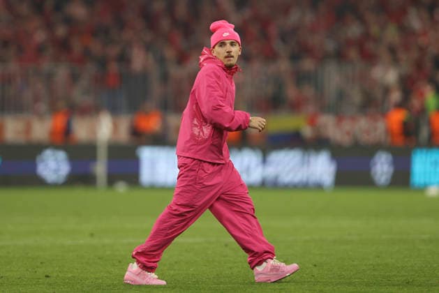 Lennart Karl FC Bayern Munich looks on during the UEFA Champions League 2025 26 Quarter Final Second Leg match between FC Bayern Munich and Real Madrid CF at Football Arena Munich on April 15, 2026 in Munich, Germany Photo by Oliver Kaelke DeFodi Images