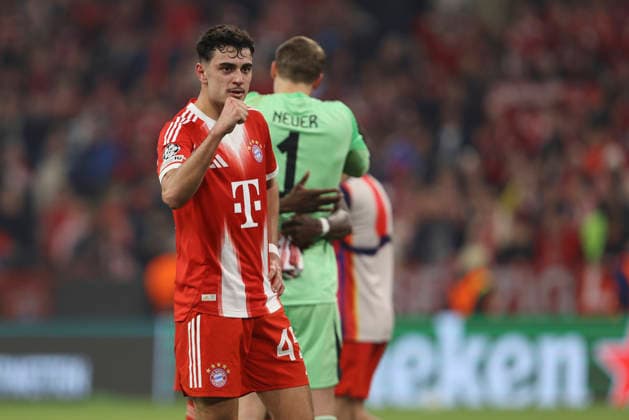 Aleksander Pavlovic FC Bayern Munich celebrate after winning during the UEFA Champions League 2025 26 Quarter Final Second Leg match between FC Bayern Munich and Real Madrid CF at Football Arena Munich on April 15, 2026 in Munich, Germany Photo by Oliver Kaelke DeFodi Images