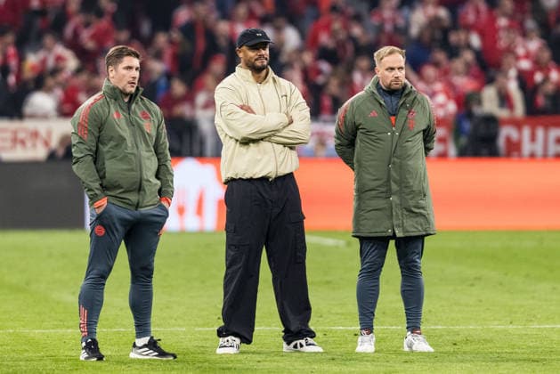 MUNICH, GERMANY - APRIL 15: Vincent Kompany (Head Coach FC Bayern Muenchen) after the UEFA Champions League match between FC Bayern Muenchen vs. Real Madrid at Allianz Arena on the second leg of quarter finals of the UEFA Champions League on April 15, 2026 in Munich, Germany. Bavaria Germany Copyright: xSteffiexWunderlx