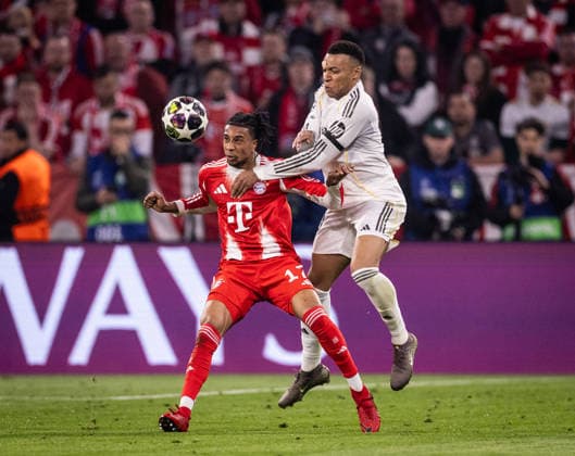 Bayern Munchen vs Real Madrid Mbappe in action during the game against Bayern Munchen valid for Champions League at the Allianz Arena, in Munchen, today April 15, 2025. Copyright: xx 0L3A1664