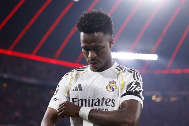 April 15, 2026, Munich, Bavaria, Germany: Vinicius Junior of Real Madrid CF during the UEFA Champions League 2025 26 Quarter-Final Second Leg match between FC Bayern MoÂ¼nchen and Real Madrid CF at Allianz Arena on April 15, 2026 in Munich, Germany. Munich Germany - ZUMAa181 20260415_zaa_a181_314 Copyright: xDennisxAgyemanx