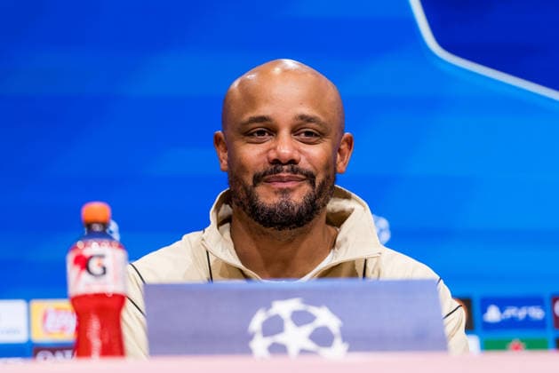 MUNICH, GERMANY - APRIL 15: Vincent Kompany (Head Coach FC Bayern Muenchen) during post game press conference, PK, Pressekonferenz after the UEFA Champions League match between FC Bayern Muenchen vs. Real Madrid at Allianz Arena on the second leg of quarter finals of the UEFA Champions League on April 15, 2026 in Munich, Germany. Bavaria Germany Copyright: xSteffiexWunderlx