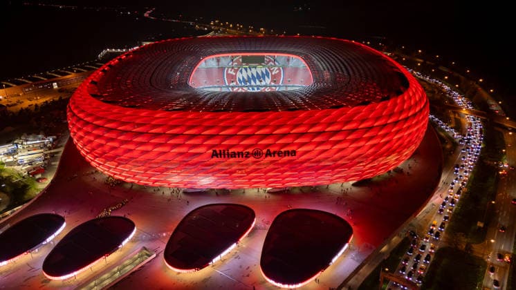 Bayern Munich v Real Madrid, UEFA Champions League General aerial stadium view outside the Allianz Arena after the Bayern Munich v Real Madrid UEFA Quarter-Final 2nd-Leg Champions League match at Allianz Arena, Munich, Germany on 15 April 2026 Credit: Ian Stephen Every Second Media Editorial use only. All images are copyright Every Second Media Limited. No images may be reproduced without prior permission. Copyright: xIMAGO EveryxSecondxMediax ESM-1914-0076 IanxStephenx xEveryxSecondxMediax