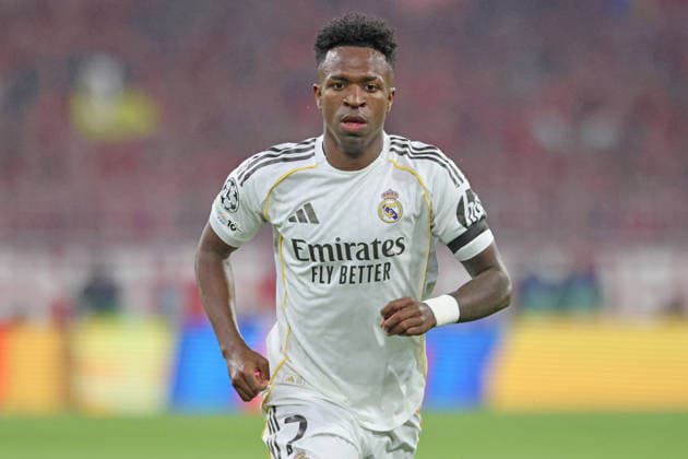 7 Vinicius Junior Real Madrid Portraet, Portrait, Football FC Bayern Munich Real Madrid CF UEFA Champions League 15 04 2026 Allianz Arena PHOTO Mladen Lackovic LakoPress