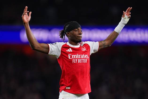 UEFA Champions League Quarter Finals Arsenal v Sporting CP Noni Madueke of Arsenal during the UEFA Champions League Quarter Finals match Arsenal vs Sporting CP at Arsenal stadium, London, United Kingdom on 15 April 2026 (Photo by Harvey Murphy News Images) Copyright: xHarveyxMurphy NewsxImagesx