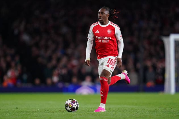 UEFA Champions League Quarter Finals Arsenal v Sporting CP Eberechi Eze of Arsenal with the ball during the UEFA Champions League Quarter Finals match Arsenal vs Sporting CP at Arsenal stadium, London, United Kingdom on 15 April 2026 (Photo by Harvey Murphy News Images) Copyright: xHarveyxMurphy NewsxImagesx