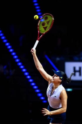 Eva Lys Germany in the picture on the ball, Eva Lys Germany vs Elina Svitolina Ukraine , Round 2, GER, Porsche Tennis Grand Prix Stuttgart, WTA 500, 15 04 2026 GER, Porsche Tennis Grand Prix Stuttgart, WTA 500, 15 04 2026 Stuttgart Copyright: xEibner-Pressefoto Memmlerx EP_MMR