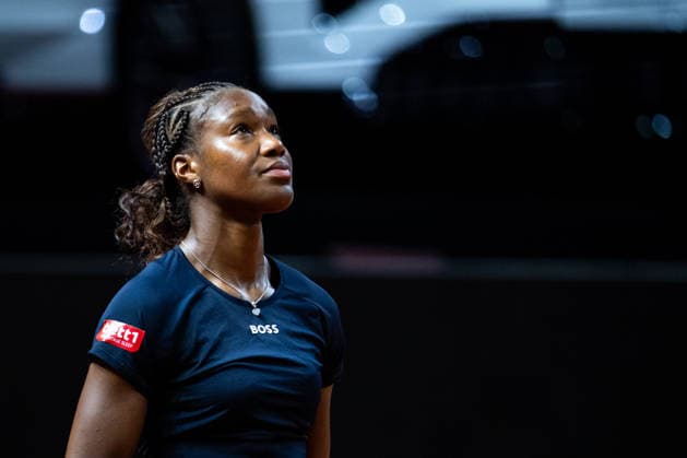 Noma Noha Akugue Germany in the picture, Alycia Parks USA vs Noma Noha Akugue Germany , 1 round, GER, Porsche Tennis Grand Prix Stuttgart, WTA 500, 15 04 2026 GER, Porsche Tennis Grand Prix Stuttgart, WTA 500, 15 04 2026 Stuttgart Copyright: xEibner-Pressefoto Memmlerx EP_MMR