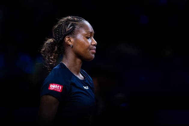 Noma Noha Akugue Germany in the picture, Alycia Parks USA vs Noma Noha Akugue Germany , 1 round, GER, Porsche Tennis Grand Prix Stuttgart, WTA 500, 15 04 2026 GER, Porsche Tennis Grand Prix Stuttgart, WTA 500, 15 04 2026 Stuttgart Copyright: xEibner-Pressefoto Memmlerx EP_MMR