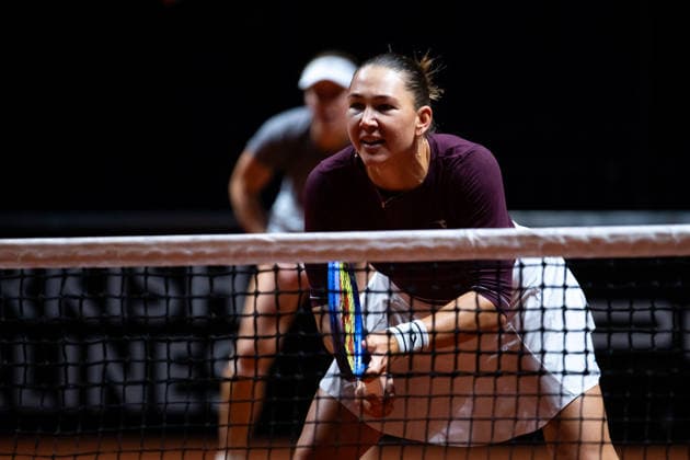 Nicole Melichar Martinez USA in picture, quarterfinals doubles, GER, Porsche Tennis Grand Prix Stuttgart, WTA 500, 15 04 2026 GER, Porsche Tennis Grand Prix Stuttgart, WTA 500, 15 04 2026 Stuttgart Copyright: xEibner-Pressefoto Memmlerx EP_MMR
