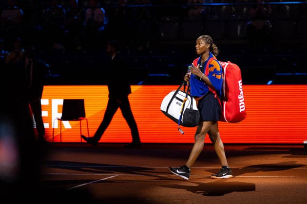 Noma Noha Akugue Germany in the picture, Alycia Parks USA vs Noma Noha Akugue Germany , 1 round, GER, Porsche Tennis Grand Prix Stuttgart, WTA 500, 15 04 2026 GER, Porsche Tennis Grand Prix Stuttgart, WTA 500, 15 04 2026 Stuttgart Copyright: xEibner-Pressefoto Memmlerx EP_MMR