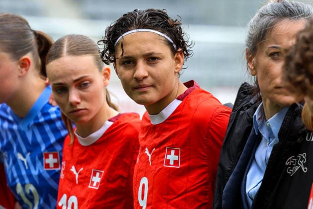 Football Europe UEFA U19 European Championship Women 2026 Qualification, 15 04 2026 Switzerland U19 Women vs England U19 Women Stadium Tissot Arena Biel Bienne, Switzerland Emanuela Pfister Switzerland, 9 Biel Bienne Tissot Arena Bern Switzerland Copyright: xAmiirxAmedjouax