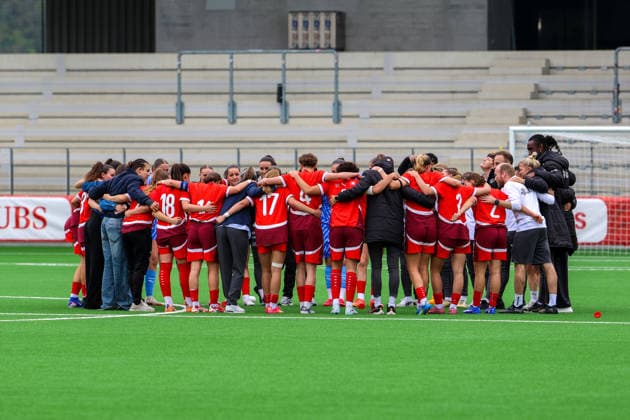 Football Europe UEFA U19 European Championship Women 2026 Qualification, 15 04 2026 Switzerland U19 Women vs England U19 Women Stadium Tissot Arena Biel Bienne, Switzerland Team picture Switzerland Women U19 Biel Bienne Tissot Arena Bern Switzerland Copyright: xAmiirxAmedjouax