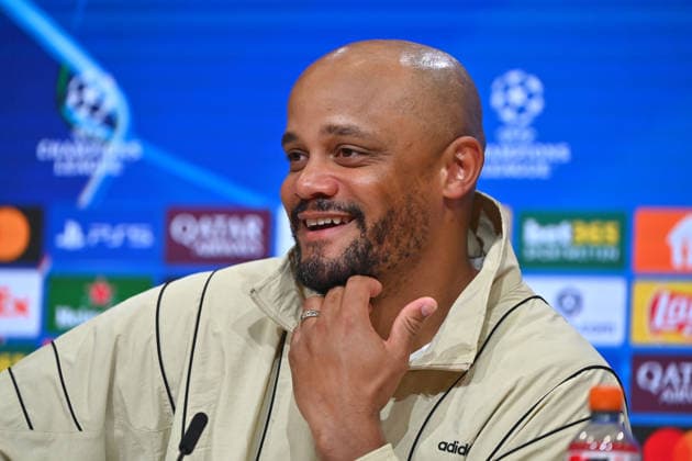 Coach Vincent KOMPANY Bayern Muenchen , single picture,cropped single motif,portrait,portrait,portrait PRESS CONFERENCE Football Champions League,season 2025 26, quarterfinals FC Bayern Muenchen Real Madrid 4 3 on 15 04 2026 A L L I A N Z A R E N A