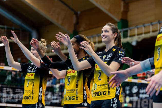 15 04 2026, GER, Volleyball, 1 Bl, Women, Season 25 26, Final PlayOff Best of 5 , VfB 91 Suhl Lotto Thueringen Dresdner SC Irene del Carmen Ramos Mencia VfB 91 Suhl Lotto Thueringen 98527 Suhl Sporthalle Wolfsgrube Thüringen Germany