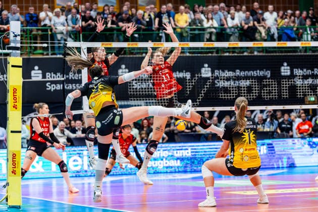 15 04 2026, GER, Volleyball, 1 Bl, Women, Season 25 26, Final PlayOff Best of 5 , VfB 91 Suhl Lotto Thueringen Dresdner SC Mackenzie Foley VfB 91 Suhl Lotto Thueringen 98527 Suhl Sporthalle Wolfsgrube Thüringen Germany