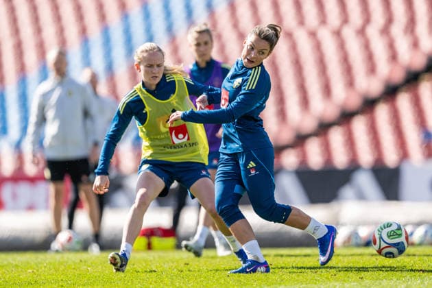 260416 Johanna Rytting Kaneryd of the Swedish women s national football team during a training session on April 16, 2026 in Gothenburg Photo Mathias Bergeld BILDBYRAN code MB MB1364 fotboll football soccer fotball vm kval kval fifa womens world cup qualifier qualifier träning practice training sverige sweden dam bbeng women kvinner  Copyright: MATHIASxBERGELD BB260416MB029