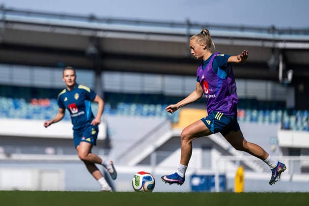 260416 Hanna Bennison of the Swedish women s national football team during a training session on April 16, 2026 in Gothenburg Photo Mathias Bergeld BILDBYRAN code MB MB1364 fotboll football soccer fotball vm kval kval fifa womens world cup qualifier qualifier träning practice training sverige sweden dam bbeng women kvinner  Copyright: MATHIASxBERGELD BB260416MB047