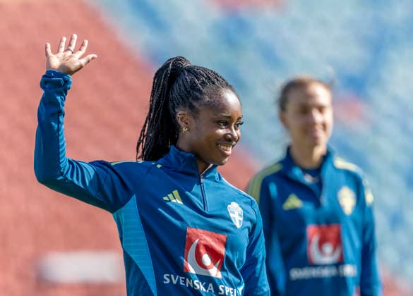 GOTHENBURG 20260416 Monica Jusu Bah during Monday s training at Ullevi in Gothenburg ahead of Saturday s World Cup qualifying match against Serbia at the National Arena in Stockholm GÖTEBORG SWEDEN x9200x  Copyright: xAdamxIhse TTx TRAINING WOMEN S NATIONAL TEAM WORLD CUP QUALIFYING AGAINST SERBIA