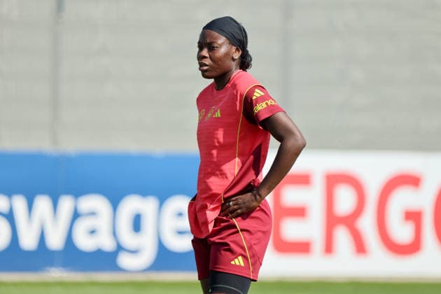 Herzogenaurach, Germany 16 April 2026 Preparation for the Womens World Cup qualifier Austria vs Germany Training in Herzogenaurach In the picture Nicole Anyomi Germany Copyright: HMBxMedia MadeleinexFantini