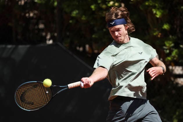 April 16, 2026, Barcelona, Barcelona, Spain: Andrey Rublev of Russia during training on Day 6 of the Barcelona Open Banc Sabadell - Conde Godo 2026 Day 6 at Real Club de Tenis Barcelona on April 16, 2026 in Barcelona, Spain. Barcelona Spain - ZUMAa181 20260416_zaa_a181_015 Copyright: xJavierxBorregox