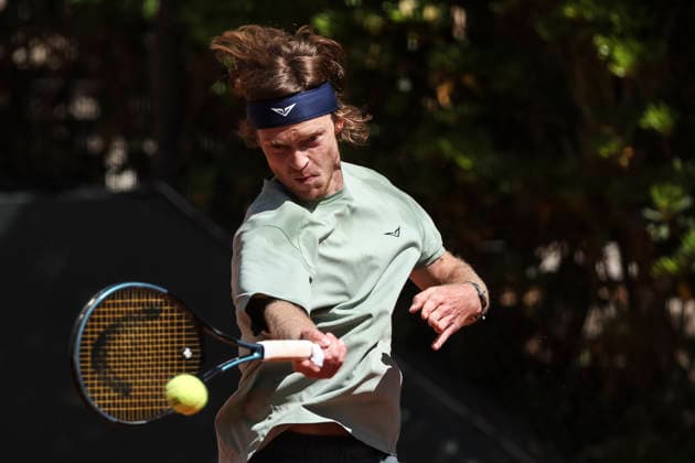 April 16, 2026, Barcelona, Barcelona, Spain: Andrey Rublev of Russia during training on Day 6 of the Barcelona Open Banc Sabadell - Conde Godo 2026 Day 6 at Real Club de Tenis Barcelona on April 16, 2026 in Barcelona, Spain. Barcelona Spain - ZUMAa181 20260416_zaa_a181_027 Copyright: xJavierxBorregox