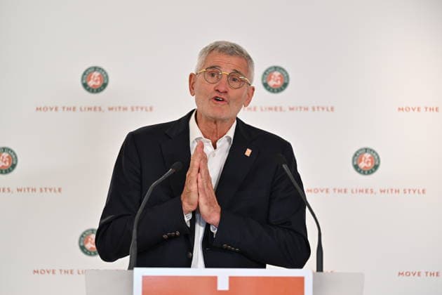 Roland Garros 2026 pre-tournament press conference, PK, Pressekonferenz PARIS, FRANCE - APRIL 16: President of French Tennis Federation FFT Gilles Moretton speaks during the pre-tournament press conference at the Roland Garros Stadium in Paris, France on April 16, 2026. Mustafa Yalcin Anadolu Paris France. Editorial use only. Please get in touch for any other usage.  Copyright: x2026xAnadoluxMustafaxYalcinx