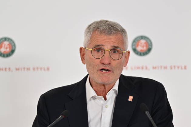 Roland Garros 2026 pre-tournament press conference, PK, Pressekonferenz PARIS, FRANCE - APRIL 16: President of French Tennis Federation FFT Gilles Moretton speaks during the pre-tournament press conference at the Roland Garros Stadium in Paris, France on April 16, 2026. Mustafa Yalcin Anadolu Paris France. Editorial use only. Please get in touch for any other usage.  Copyright: x2026xAnadoluxMustafaxYalcinx