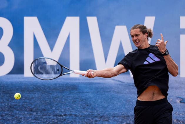 MUNICH, GERMANY - APRIL 16: Alexander Zverev (GER) training during the BMW Open by Bitpanda at MTTC Iphitos on April 16, 2026 in Munich, Germany. Bavaria Germany Copyright: xSteffiexWunderlx