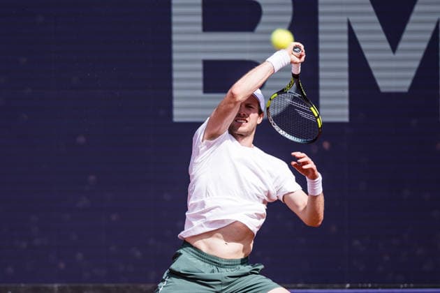 MUNICH, GERMANY - APRIL 16: Botic van de Zandschulp (NED) during the BMW Open by Bitpanda Singles match between Botic van de Zandschulp (NED) vs Francisco Cerundolo (ARG) at MTTC Iphitos on April 16, 2026 in Munich, Germany. Bavaria Germany Copyright: xSteffiexWunderlx