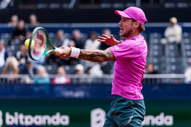 MUNICH, GERMANY - APRIL 16: Alex Molcan (SVK) during the BMW Open by Bitpanda Singles match between Daniel Altmaier (GER) vs Alex Molcan (SVK) at MTTC Iphitos on April 16, 2026 in Munich, Germany. Bavaria Germany Copyright: xSteffiexWunderlx