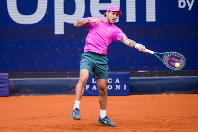 MUNICH, GERMANY - APRIL 16: Alex Molcan (SVK) during the BMW Open by Bitpanda Singles match between Daniel Altmaier (GER) vs Alex Molcan (SVK) at MTTC Iphitos on April 16, 2026 in Munich, Germany. Bavaria Germany Copyright: xSteffiexWunderlx