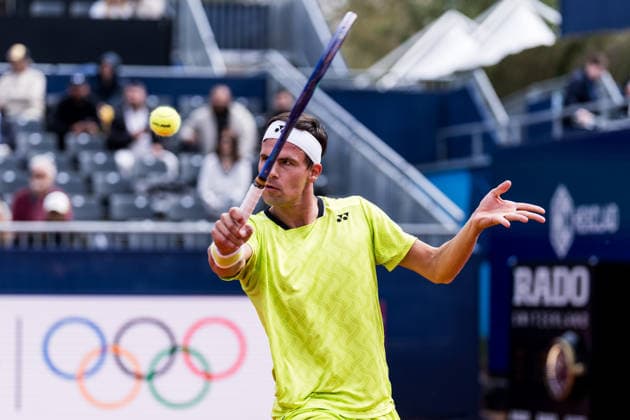 MUNICH, GERMANY - APRIL 16: Daniel Altmaier (GER) during the BMW Open by Bitpanda Singles match between Daniel Altmaier (GER) vs Alex Molcan (SVK) at MTTC Iphitos on April 16, 2026 in Munich, Germany. Bavaria Germany Copyright: xSteffiexWunderlx