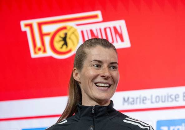 Fußball, Herren, Saison 2025 2026, 1. Bundesliga, 1. FC Union Berlin, Pressekonferenz, Trainerin Marie-Louise Eta (1. FC Union Berlin), 16.04. 2026, *** Soccer, Men, Season 2025 2026, 1 Bundesliga, 1 FC Union Berlin, Press conference, Coach Marie Louise Eta 1 FC Union Berlin , 16 04 2026, Copyright: xMatthiasxKochx