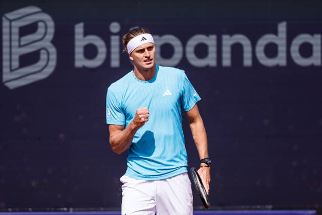 MUNICH, GERMANY - APRIL 16: Alexander Zverev (GER) cheers during the BMW Open by Bitpanda Singles match between Alexander Zverev (GER) vs Gabriel Diallo (CAN) at MTTC Iphitos on April 16, 2026 in Munich, Germany. Bavaria Germany Copyright: xSteffiexWunderlx