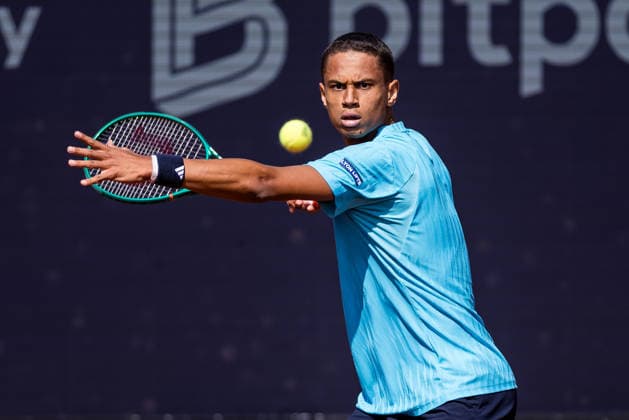 MUNICH, GERMANY - APRIL 16: Gabriel Diallo (CAN) during the BMW Open by Bitpanda Singles match between Alexander Zverev (GER) vs Gabriel Diallo (CAN) at MTTC Iphitos on April 16, 2026 in Munich, Germany. Bavaria Germany Copyright: xSteffiexWunderlx