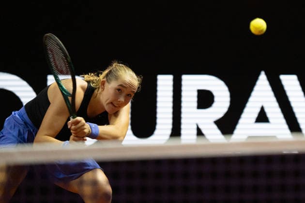 Mirra Andreeva RUS on the ball, action, GER, Alycia Parks vs Mirra Andreeva, Tennis, ATP Tournament, WTA 500, Porsche Tennis Grand Prix, 15 04 2026, GER, Alycia Parks vs Mirra Andreeva, Tennis, ATP Tournament, WTA 500, Porsche Tennis Grand Prix, 15 04 2026, Stuttgart Copyright: xEibner-Pressefoto EdwardxCheungx EP_ECG