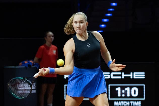 Mirra Andreeva RUS on the ball, action, GER, Alycia Parks vs Mirra Andreeva, Tennis, ATP Tournament, WTA 500, Porsche Tennis Grand Prix, 15 04 2026, GER, Alycia Parks vs Mirra Andreeva, Tennis, ATP Tournament, WTA 500, Porsche Tennis Grand Prix, 15 04 2026, Stuttgart Copyright: xEibner-Pressefoto EdwardxCheungx EP_ECG