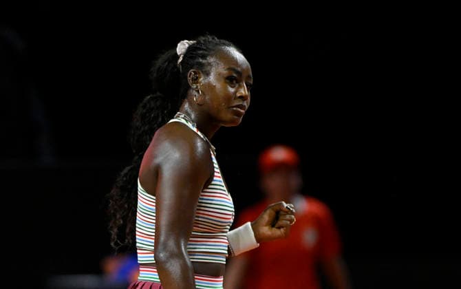 Alycia Parks USA Jubel Freude Emotion Tennis Damen Porsche Cup Porsche Tennis Grand Prix GP Stuttgart 2026 Porsche Arena 11 19 04 2026 DFL REGULATIONS PROHIBIT ANY USE OF PHOTOGRAPHS AS IMAGE SEQUENCES AND OR QUASI VIDEO Tennis Damen Porsche Cup Porsche Tennis Grand Prix GP Stuttgart 2026