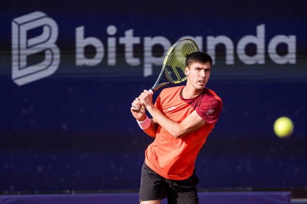 MUNICH, GERMANY - APRIL 16: Fabian Marozsan (HUN) during the BMW Open by Bitpanda Singles match between Denis Shapovalov (CAN) vs Fabian Marozsan (HUN) at MTTC Iphitos on April 16, 2026 in Munich, Germany. Bavaria Germany Copyright: xSteffiexWunderlx