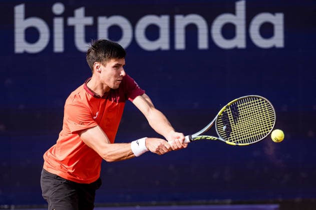 MUNICH, GERMANY - APRIL 16: Fabian Marozsan (HUN) during the BMW Open by Bitpanda Singles match between Denis Shapovalov (CAN) vs Fabian Marozsan (HUN) at MTTC Iphitos on April 16, 2026 in Munich, Germany. Bavaria Germany Copyright: xSteffiexWunderlx