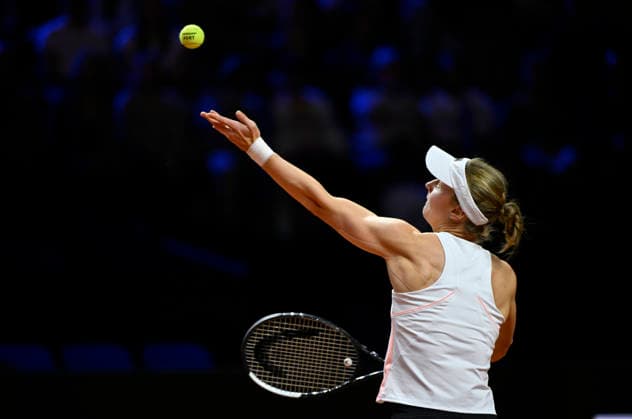 Liudmila Samsonova RUS Action Serve Tennis Womens Porsche Cup Porsche Tennis Grand Prix GP Stuttgart 2026 Porsche Arena 11 19 04 2026 DFL REGULATIONS PROHIBIT ANY USE OF PHOTOGRAPHS AS IMAGE SEQUENCES AND OR QUASI VIDEO Tennis Womens Porsche Cup Porsche Tennis Grand Prix GP Stuttgart 2026