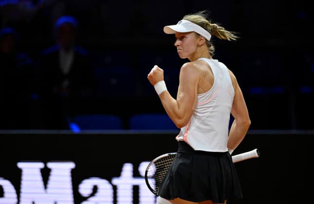 Liudmila Samsonova RUS AJubel Freude Emotion Tennis Damen Porsche Cup Porsche Tennis Grand Prix GP Stuttgart 2026 Porsche Arena 11 19 04 2026 DFL REGULATIONS PROHIBIT ANY USE OF PHOTOGRAPHS AS IMAGE SEQUENCES AND OR QUASI VIDEO Tennis Damen Porsche Cup Porsche Tennis Grand Prix GP Stuttgart 2026