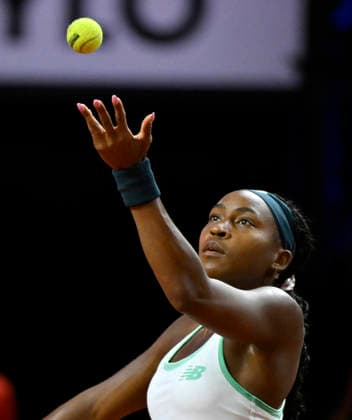 Coco Gauff USA Action Serve Tennis Womens Porsche Cup Porsche Tennis Grand Prix GP Stuttgart 2026 Porsche Arena 11 19 04 2026 DFL REGULATIONS PROHIBIT ANY USE OF PHOTOGRAPHS AS IMAGE SEQUENCES AND OR QUASI VIDEO Tennis Womens Porsche Cup Porsche Tennis Grand Prix GP Stuttgart 2026