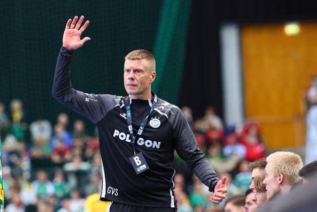 DHfK Leipzig Gummersbach Handball Bundesliga Leipzig, 16 04 2026, ARENA Leipzig, Matchday 21,Handball Bundesliga , SC DHFK Leipzig vs VfL Gummersbach , In the picture Coach Gudjon Valur Sigurdsson Gummersbach , Picture Point