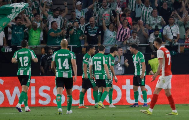 SEVILLA 16 04 2026 ESTADIO DE LA CARTUJA UEFA EUROPA LEAGUE FINAL QUARTER-TIMES VIRTAL MATCH REAL BETIS SPORTING BRAGA archsev PHOTO MANUEL GOMEZ SEVILLA 16 04 2026 ESTADIO DE LA CARTUJA UEFA EUROPA LEAGUE FINAL QUARTER-TIMES VIRTAL MATCH REAL BETIS SPORTING BRAGA archsev PHOTO MANUEL GOMEZ GOAL BY ABDE Copyright: xMANUxGOMEZx