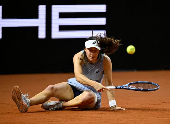 Zeynep Sonmez TUR falls to the ground Tennis Ladies Porsche Cup Porsche Tennis Grand Prix GP Stuttgart 2026 Porsche Arena 11 19 04 2026 DFL REGULATIONS PROHIBIT ANY USE OF PHOTOGRAPHS AS IMAGE SEQUENCES AND OR QUASI VIDEO Tennis Ladies Porsche Cup Porsche Tennis Grand Prix GP Stuttgart 2026
