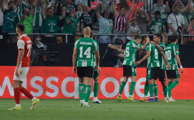 SEVILLA 16 04 2026 ESTADIO DE LA CARTUJA UEFA EUROPA LEAGUE FINAL QUARTER-TIMES VIRTAL MATCH REAL BETIS SPORTING BRAGA archsev PHOTO MANUEL GOMEZ SEVILLA 16 04 2026 ESTADIO DE LA CARTUJA UEFA EUROPA LEAGUE FINAL QUARTER-TIMES VIRTAL MATCH REAL BETIS SPORTING BRAGA archsev PHOTO MANUEL GOMEZ GOAL BY ABDE Copyright: xMANUxGOMEZx